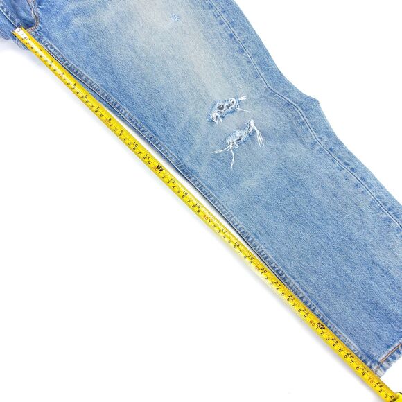 LEVIS 505C Orange Tab Slim Straight Ankle Distressed Jeans Light Denim Men 34x28 - Picture 3 of 8